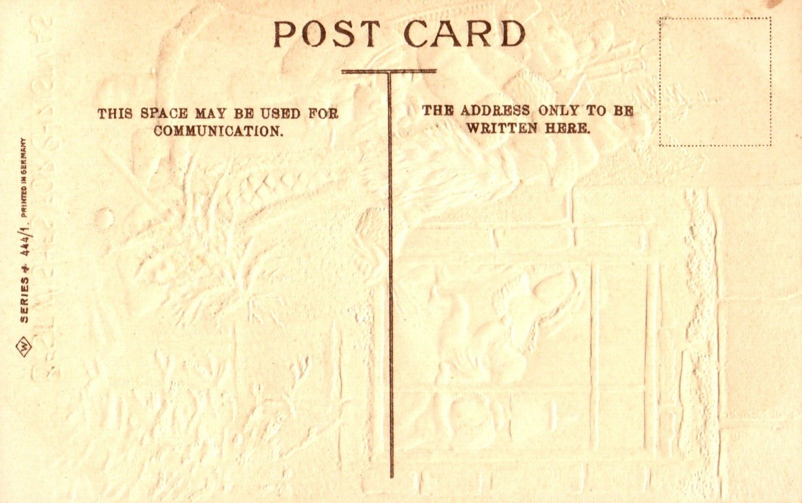 Best Wishes For Christmas Santa With Toys Watching Family Vintage Santa Postcard