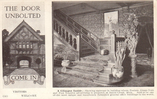 The Door Unbolted Post Cereal Advertising Office Battle Creek Michigan Postcard