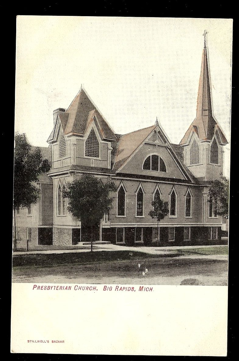 Presbyterian Church Big Rapids Michigan MI Postcard