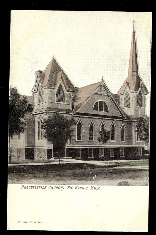 Presbyterian Church Big Rapids Michigan MI Postcard