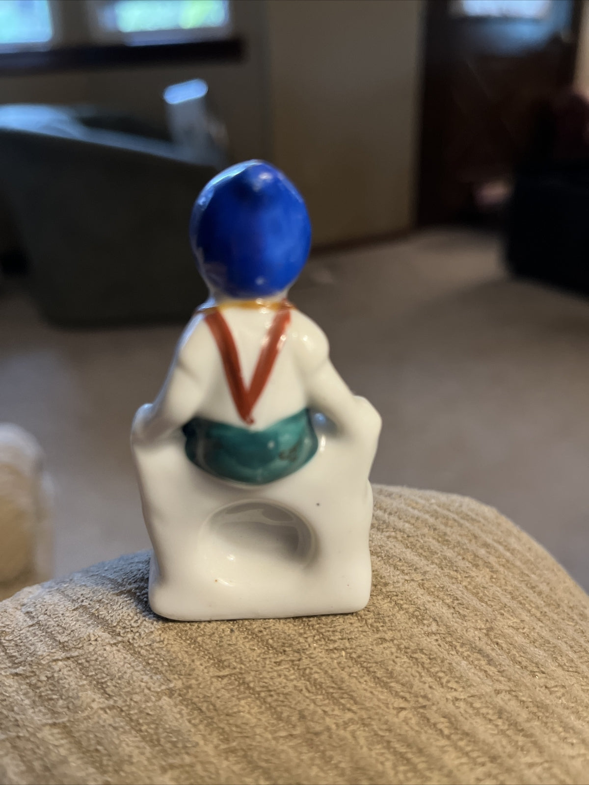 Vintage Figurine ~ Little Boy Sitting on a Fence ~ Ceramic / Porcelain ~ Japan