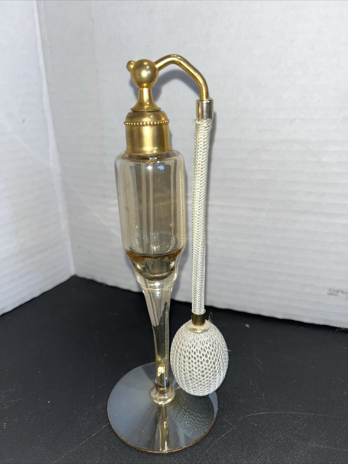 Vintage Perfume Atomizer Bottle Amberine 7" Gold 