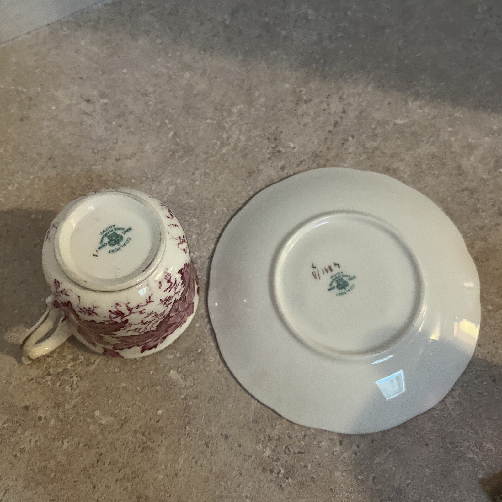 Red Leaf Demitasse Cup & Saucer Bone China, Coalport England