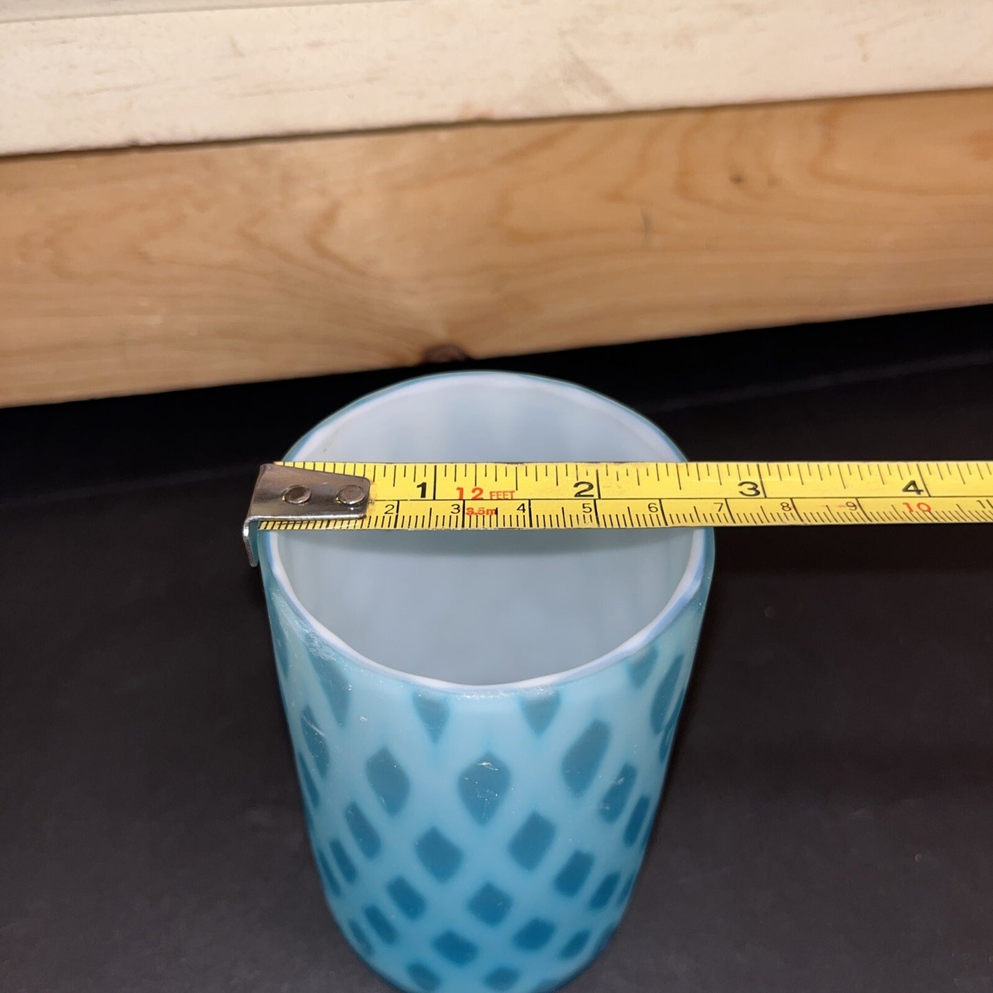 Mt. Washington attrib Pearl Satin Ware MOP Diamond Quilted Tumbler Beaker