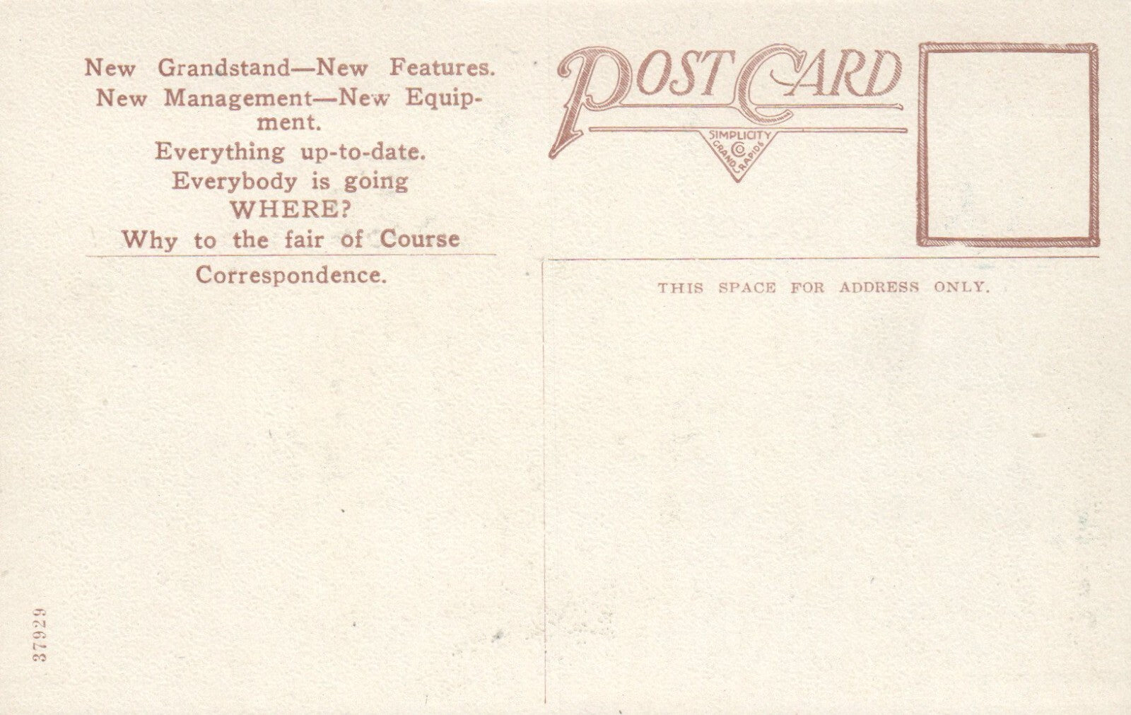 Greater Michigan Fair  Grand Man with Horse Michigan Mich MI Postcard