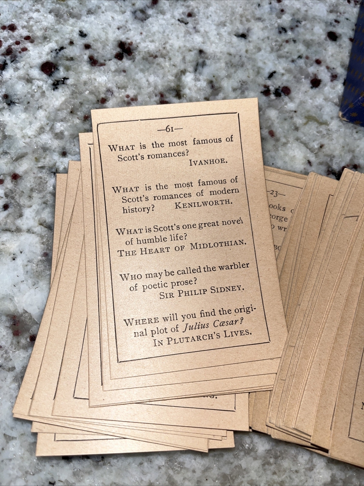 1897 Game of Literature Game, 500 Questions. By A W Mumford.