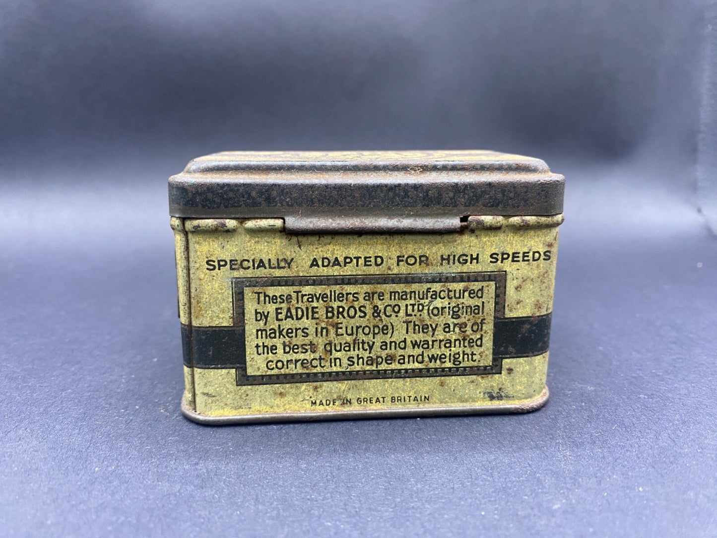 Vintage Eadies' Improved Ring Travellers Advertising Litho Print Med Tin Metal