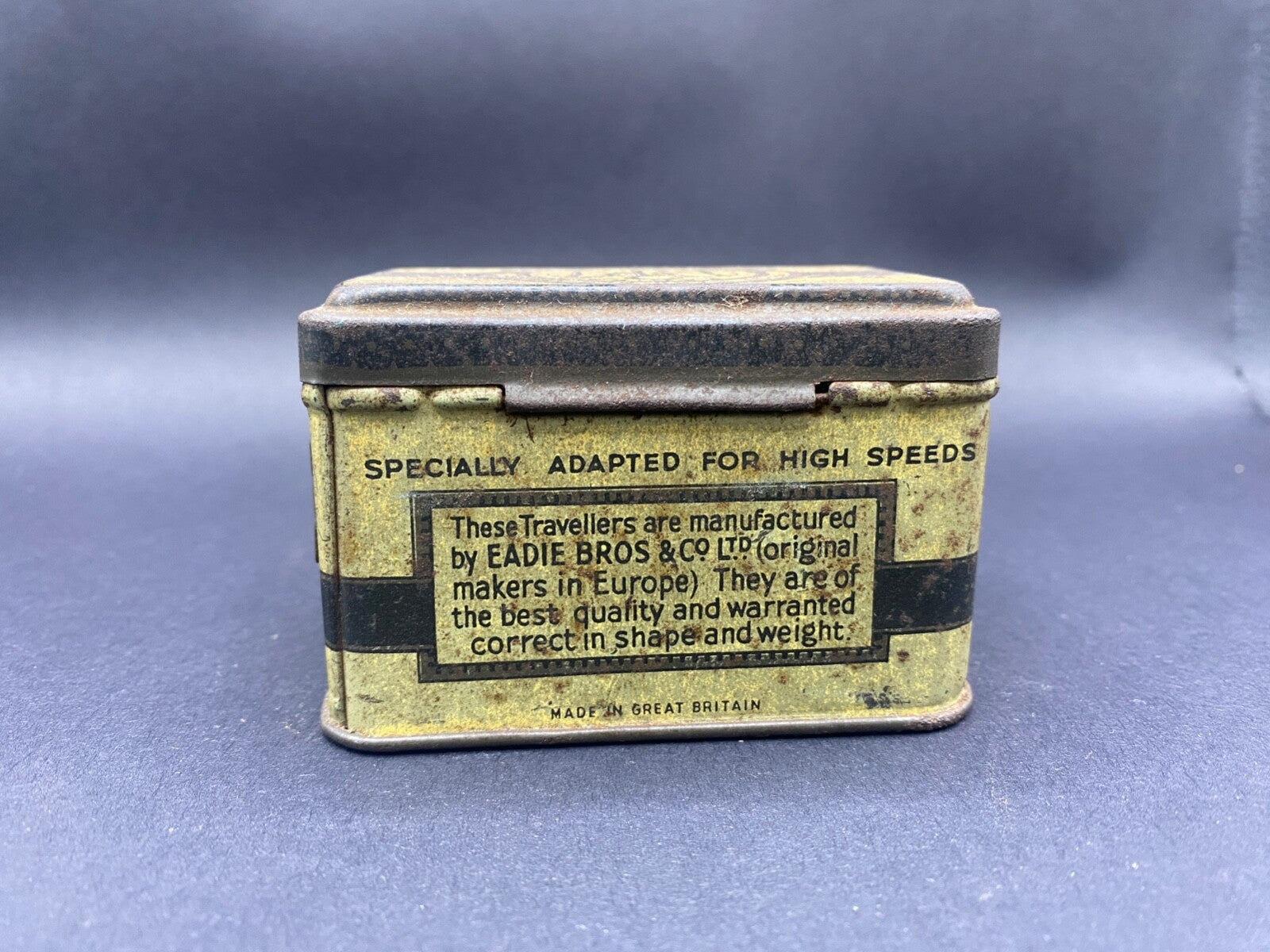 Vintage Eadies' Improved Ring Travellers Advertising Litho Print Med Tin Metal