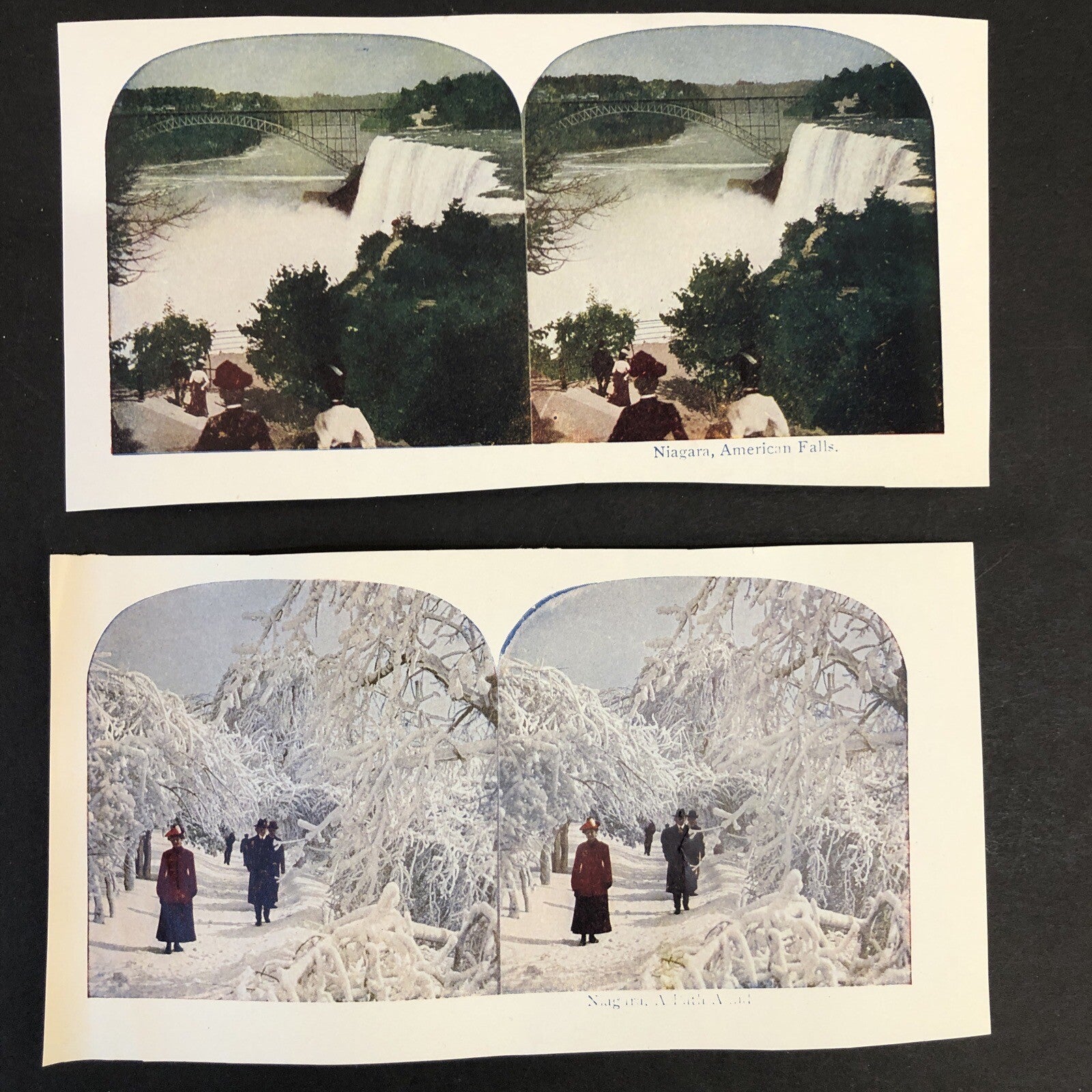 RARE Stereoview Paper Cards Niagara Falls America Lot of 2