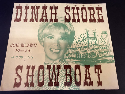 1968 Dinah Shore Lowell Showboat Mi Michigan brochure