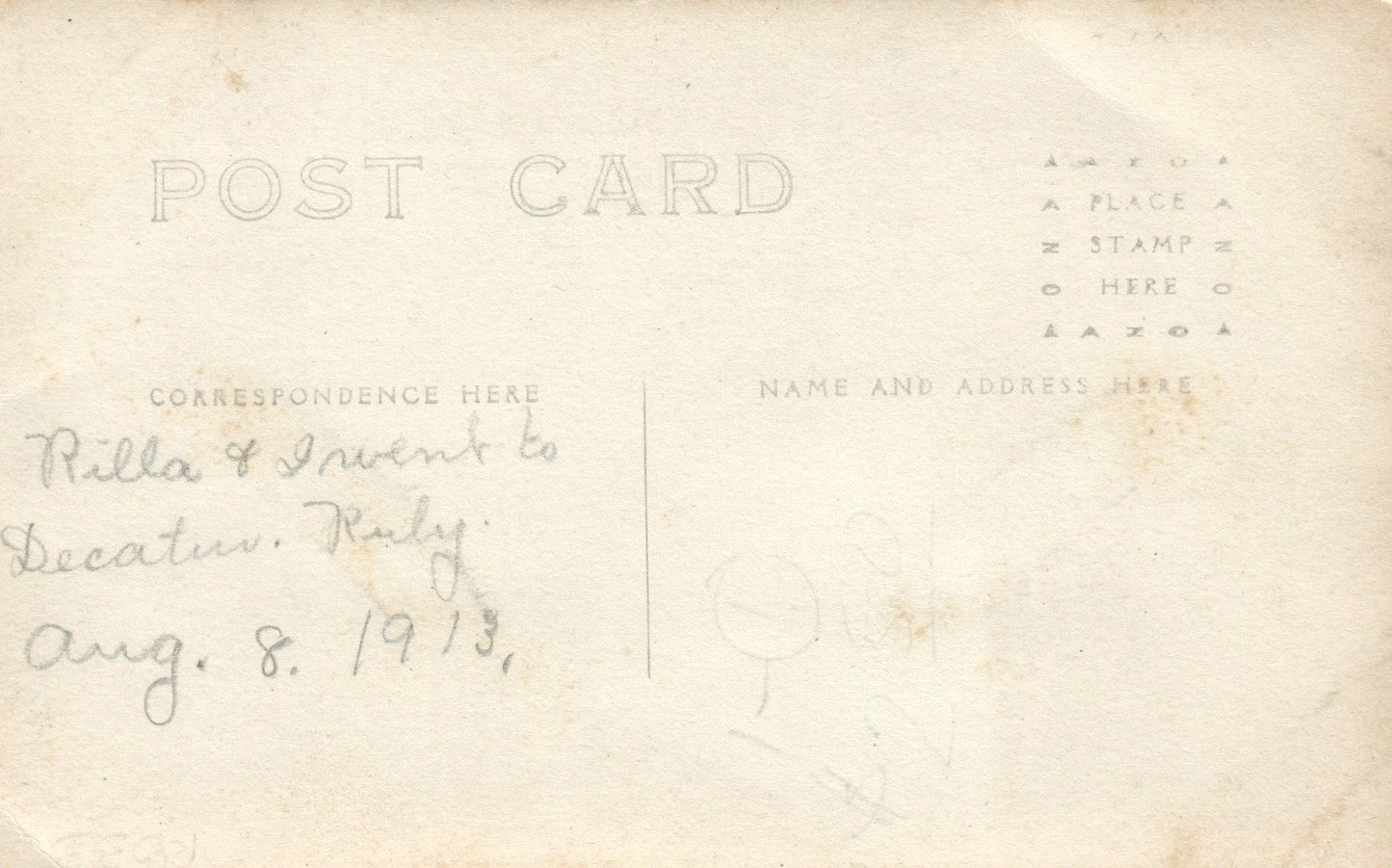 Real Photo RPPC Mother Rilla with Child on a horse statue 1913 Postcard