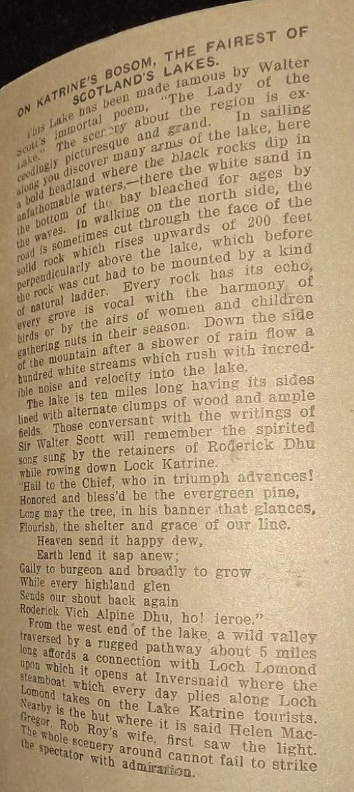 Real photo stereoview Katrine’s Bosom boat on Scotland’s Lakes  Scotland 