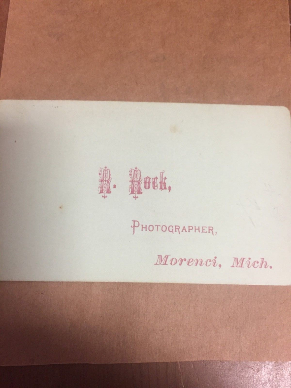 Real Photo CDV R  Rock Photographer Morenci Mich Baby in Dress