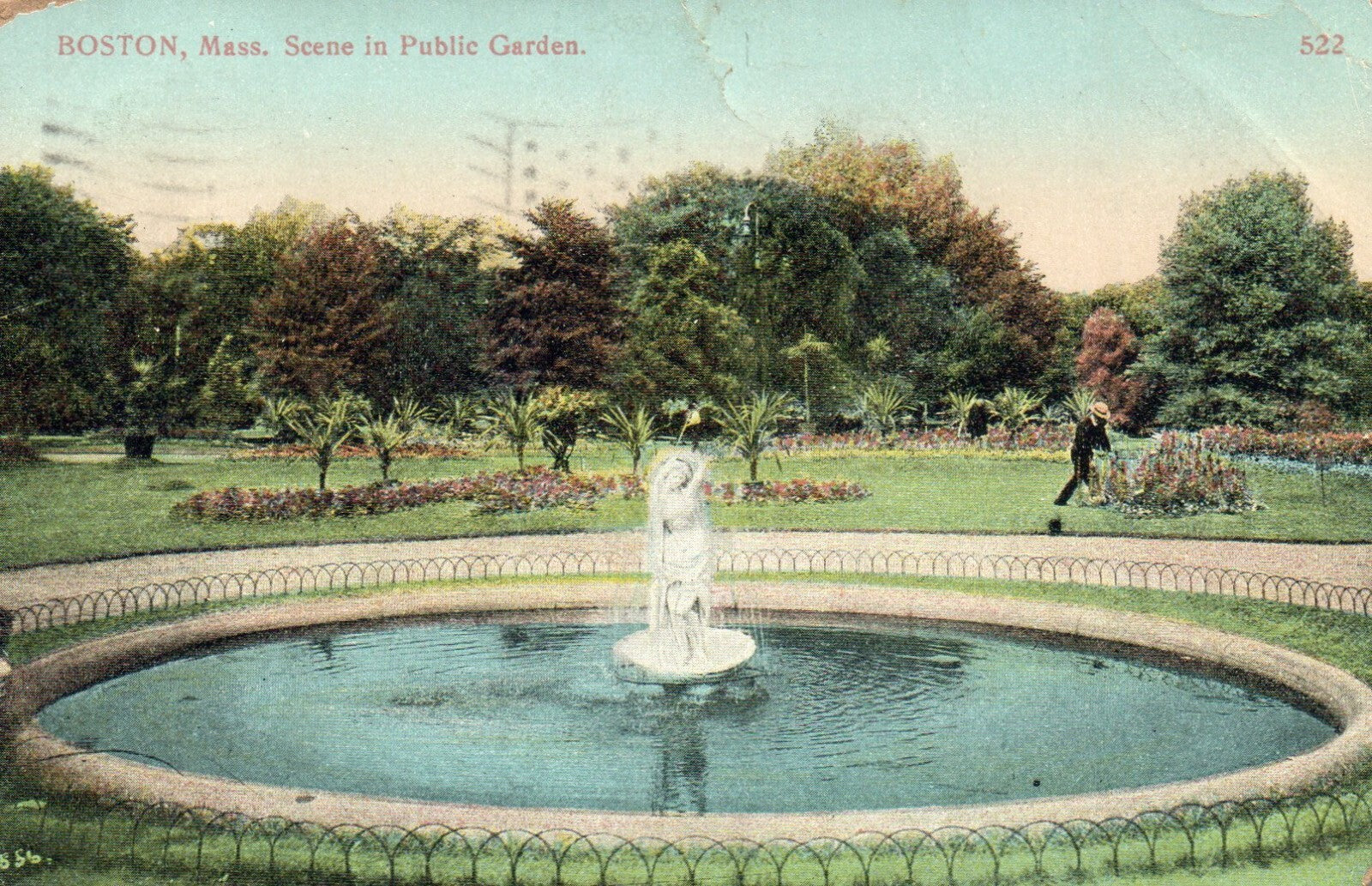Scene in Public Garden, Boston, Massachusetts Mass Postcard