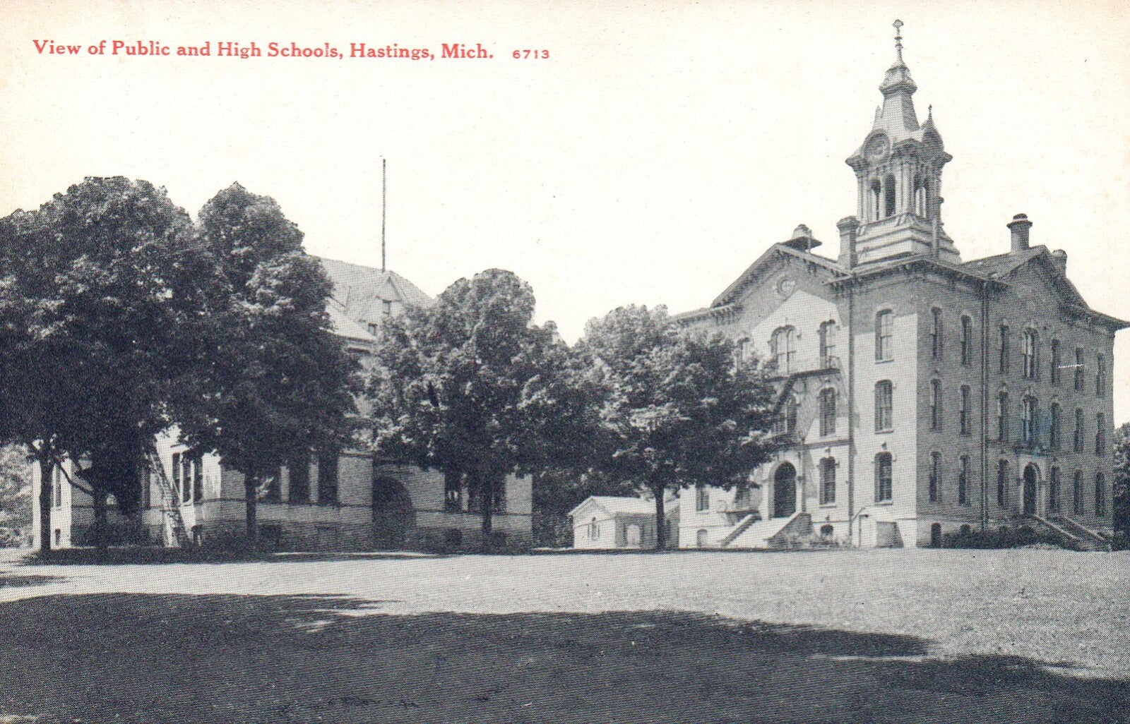 View of Public & High Schools in Hastings Michigan MI Postcard