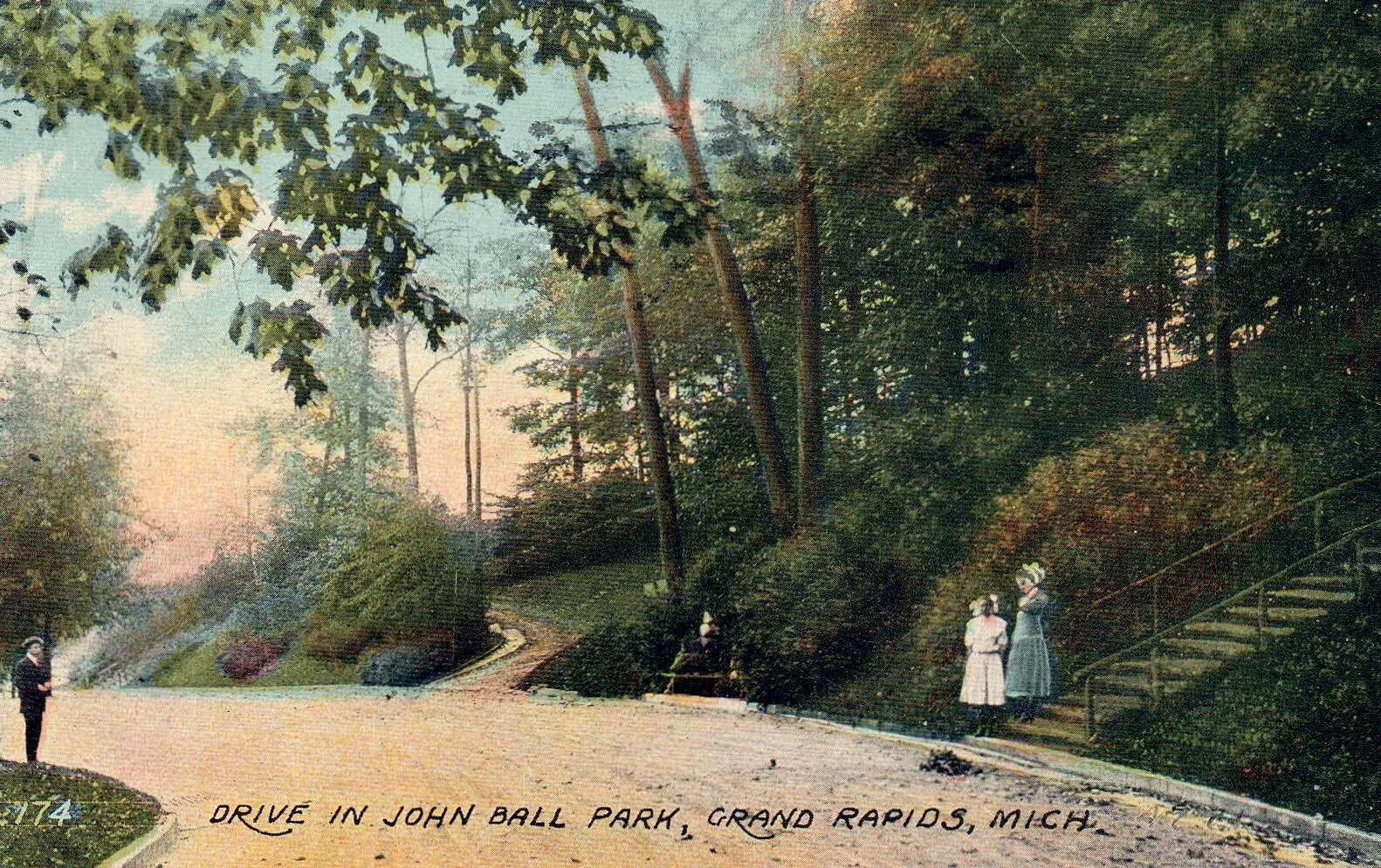 Drive in John Ball Park Grand Rapids MI MICH MICHIGAN Postcard