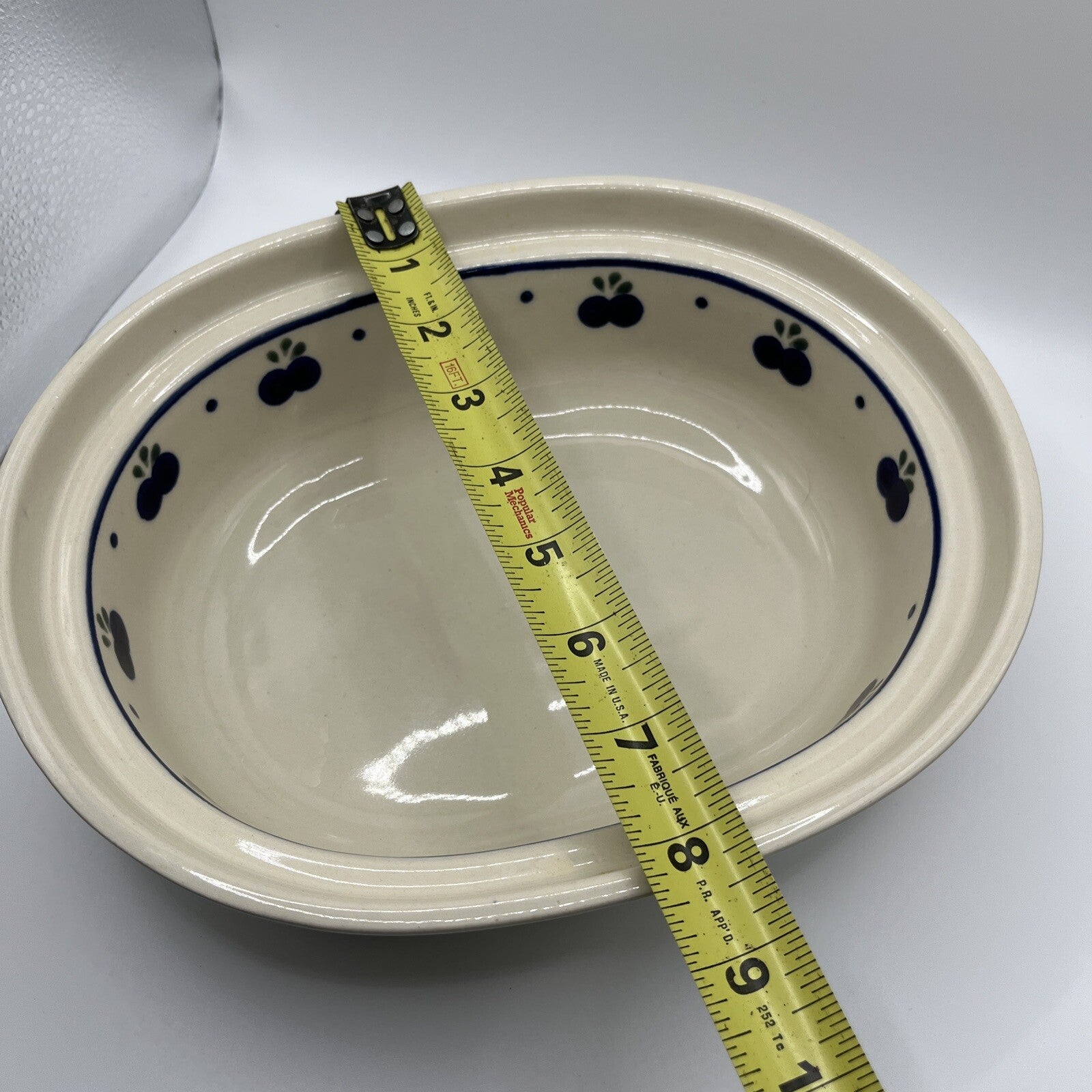 Polish Pottery Wild Blueberries Deep Bowl with Top 8” X 10”