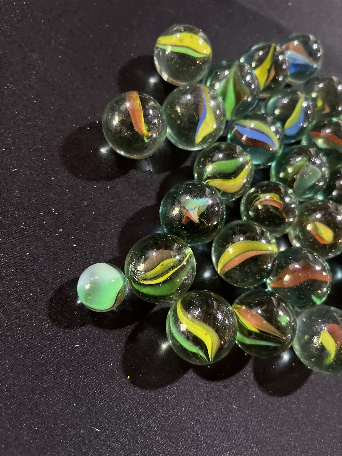 Vintage Lot of 35 Cat’s Eye Marbles.