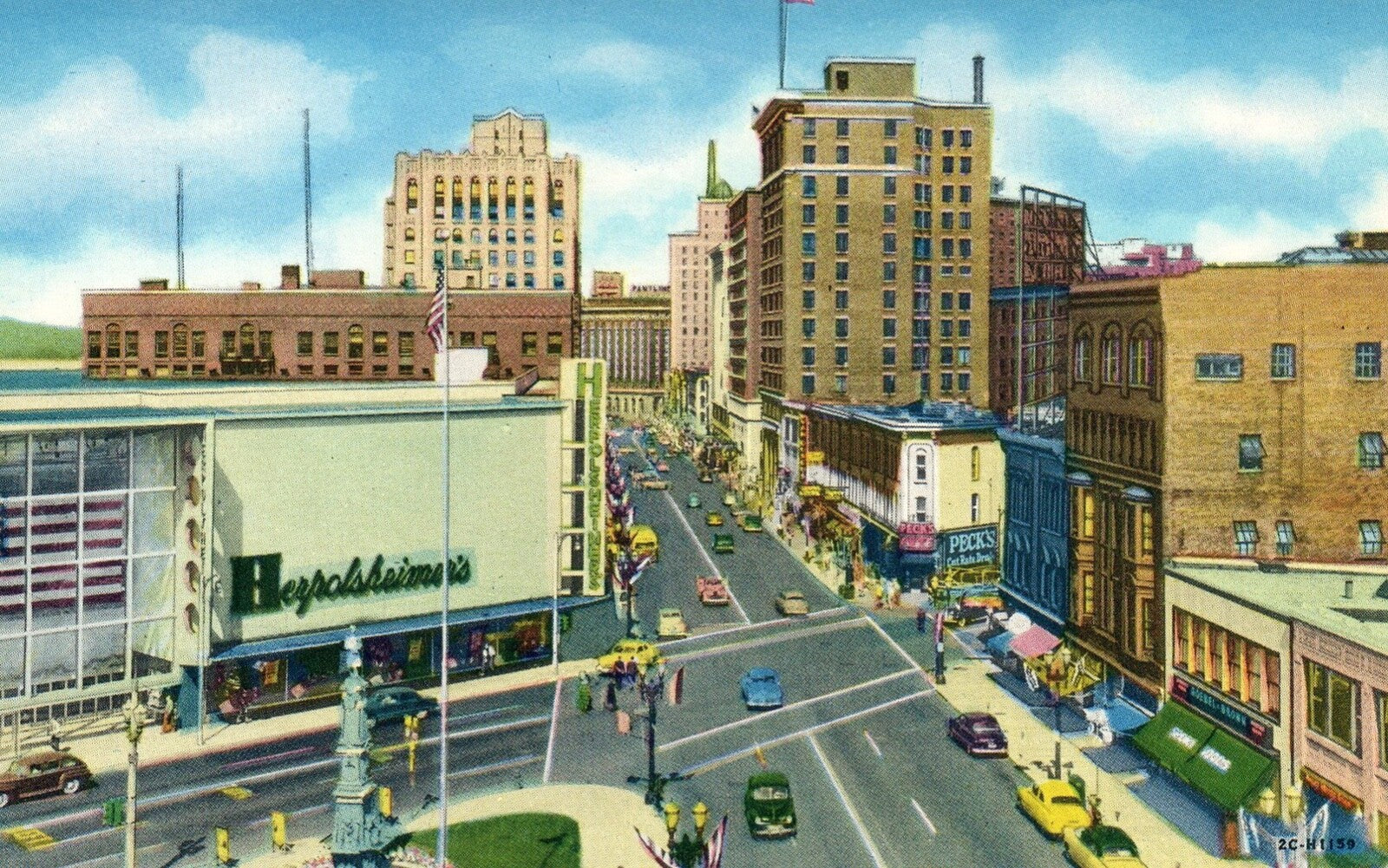 Herpolsheimers Monroe Avenue look West Grand Rapids GR Michigan MI Mich Postcard