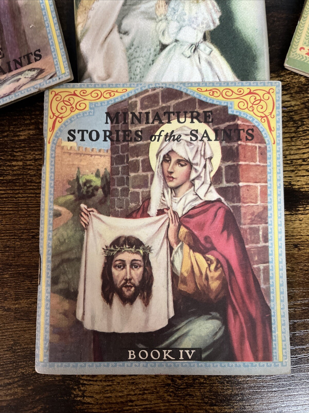 Vtg Booklet Miniature Stories of the SAINTS Book IV, III, Book One & Keepsake
