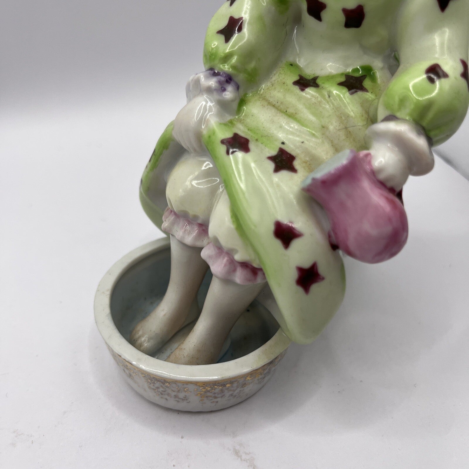 Vintage Hand Painted Lady Soaking Feet  Figurine ARDALT Made in Japan