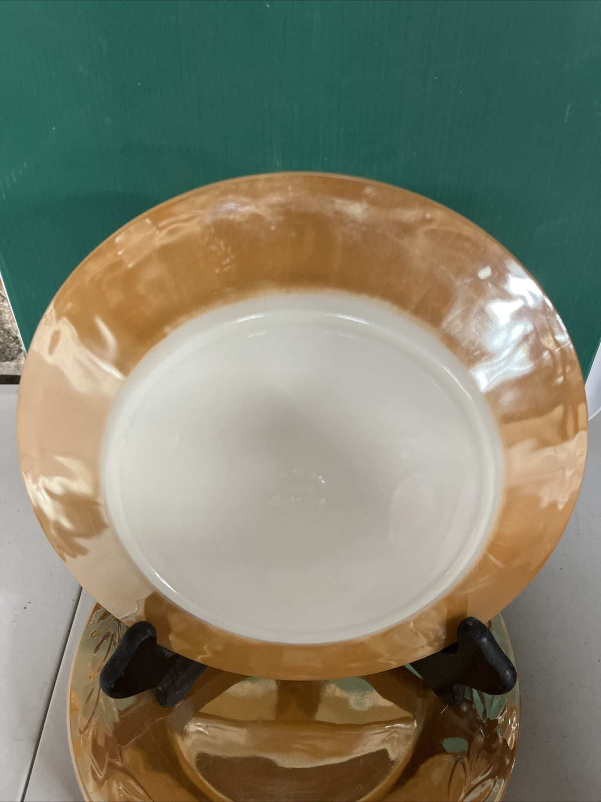 Fire King Peach Luster Dinnerware 9” Plates Laurel Leaf   Set Of 4