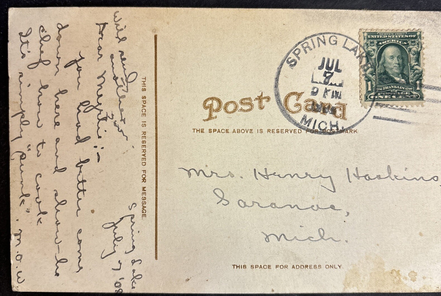 View From "Lorimer" Looking South, Spring Lake Michigan Mich. MI