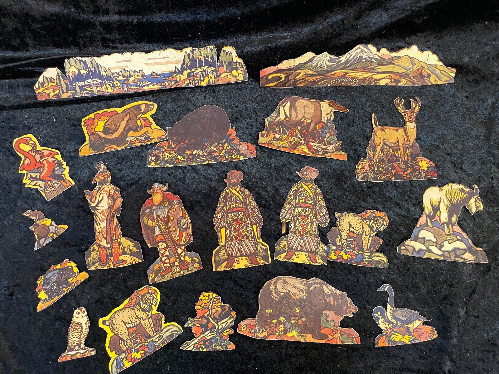 Primitive Cardboard Cutout Toys Paper Dolls Animals Warriors Vikings Indians