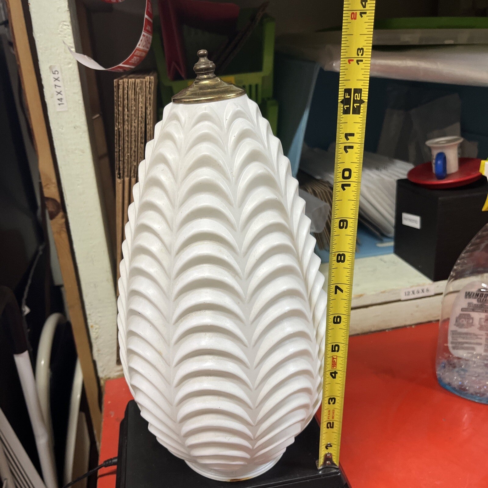 ***** ANTIQUE  ART DECO ORNATE GLASS HANGING LAMP SHADE  *****