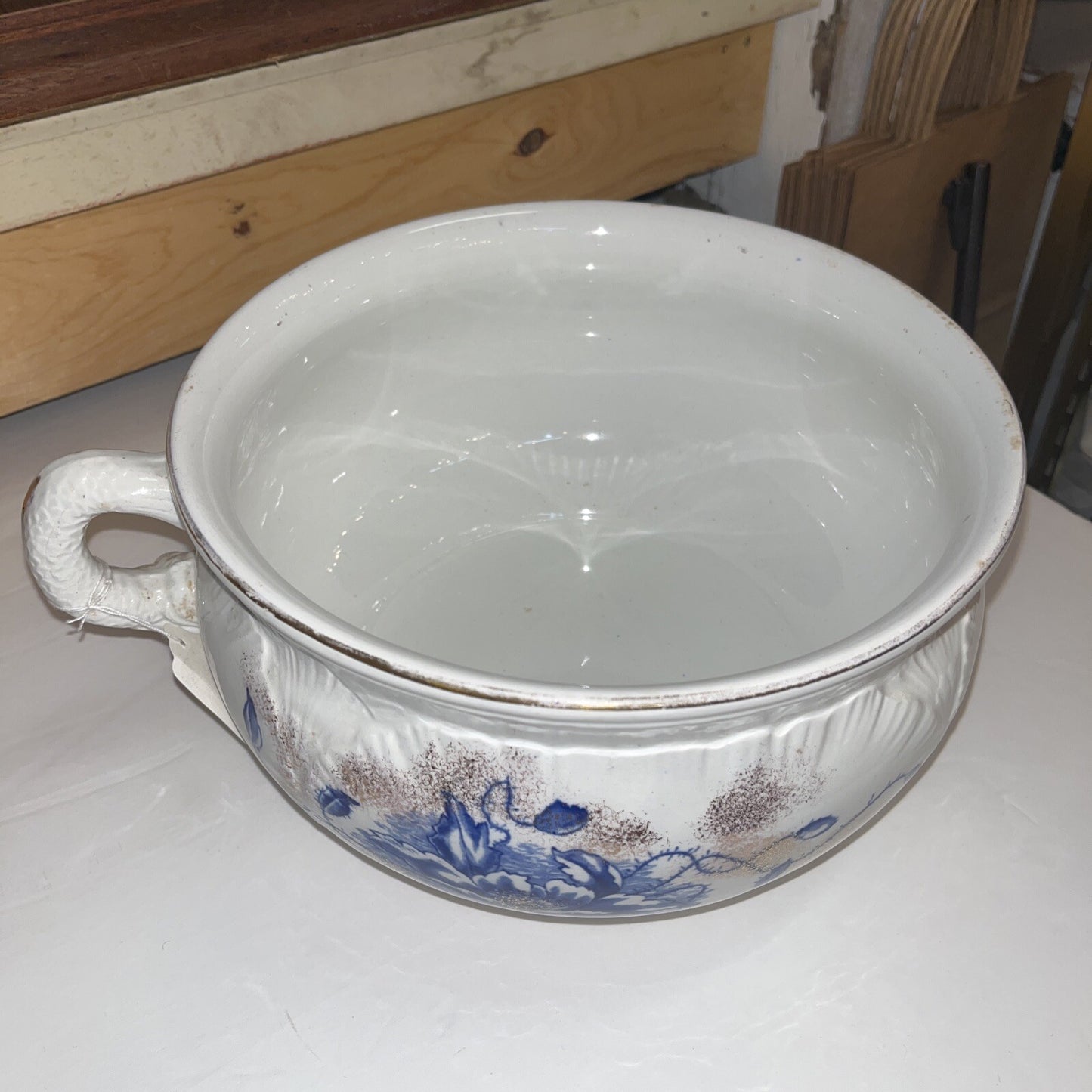 Beautiful Dunn Bennett & Co BLUE Covered Pot Burslem England Premier Imperial