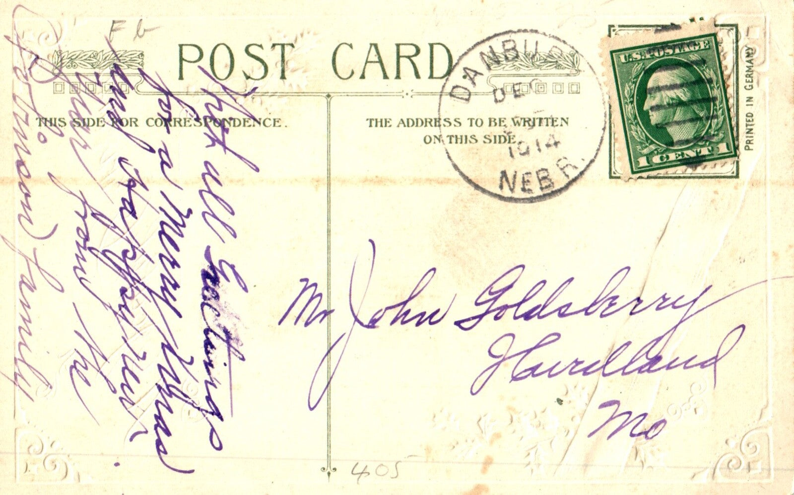 John Winsch A Joyful Christmas Snowy Home with Boy Vintage Postcard