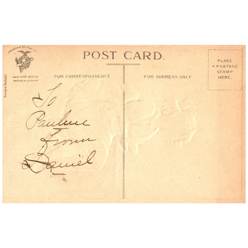 Clapsaddle To The One I Love Little Girl With Tea Kittens Valentine Postcard