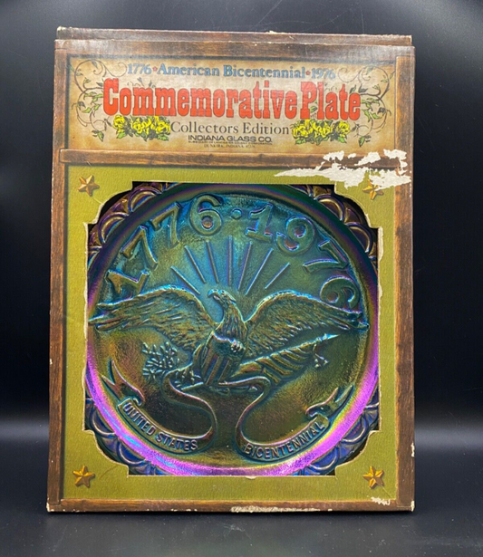 Commemorative Plate American Bicentennial 1776 - 1976 Eagle Indiana Glass Co.