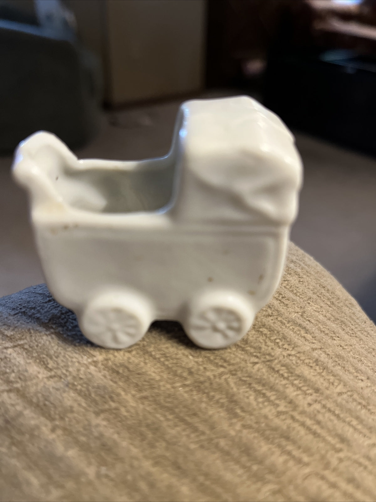 Vintage Miniature Occupied Japan Hand Painted Figurine Baby Carriage