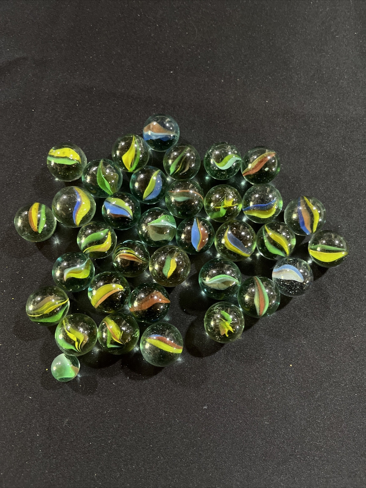 Vintage Lot of 35 Cat’s Eye Marbles.