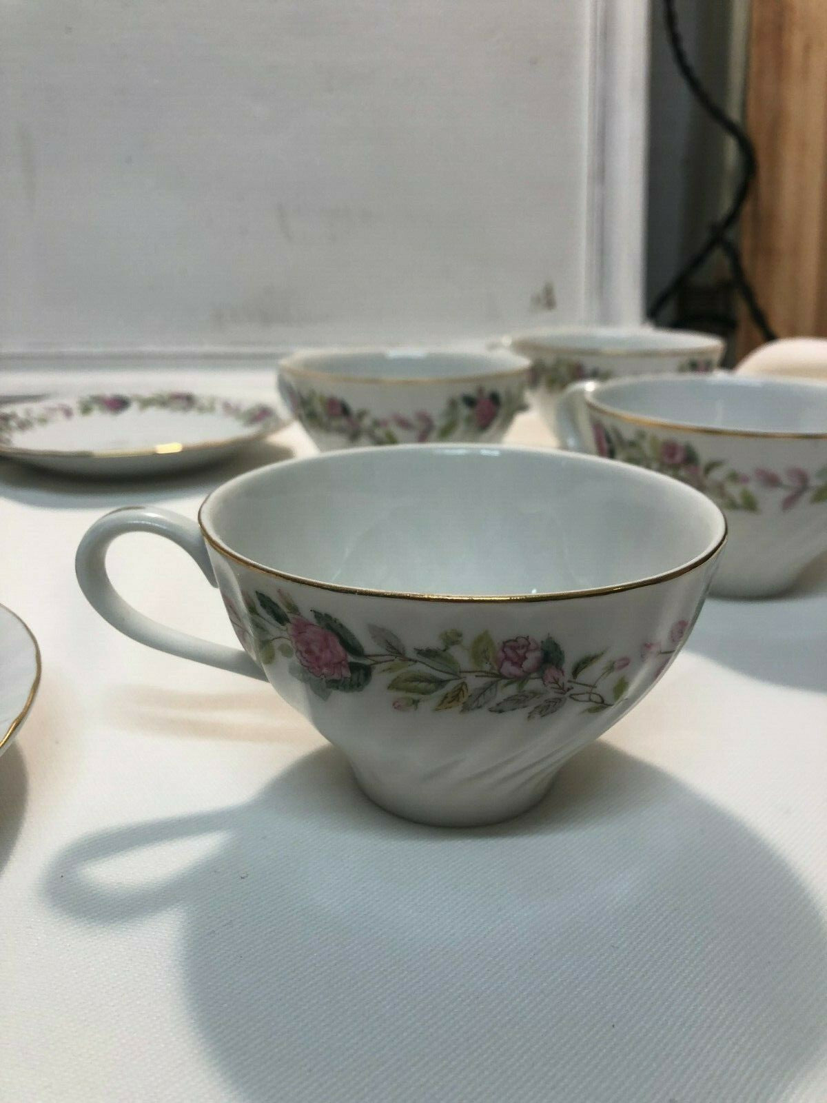 REGENCY ROSE CREATIVE FINE CHINA CUPS & SAUCERS ~ 2345 ~ 8PC TEA