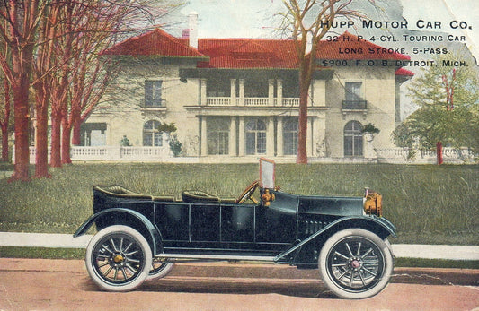 Hupp Motor Car Co Detroit Mich MI Michigan Postcard