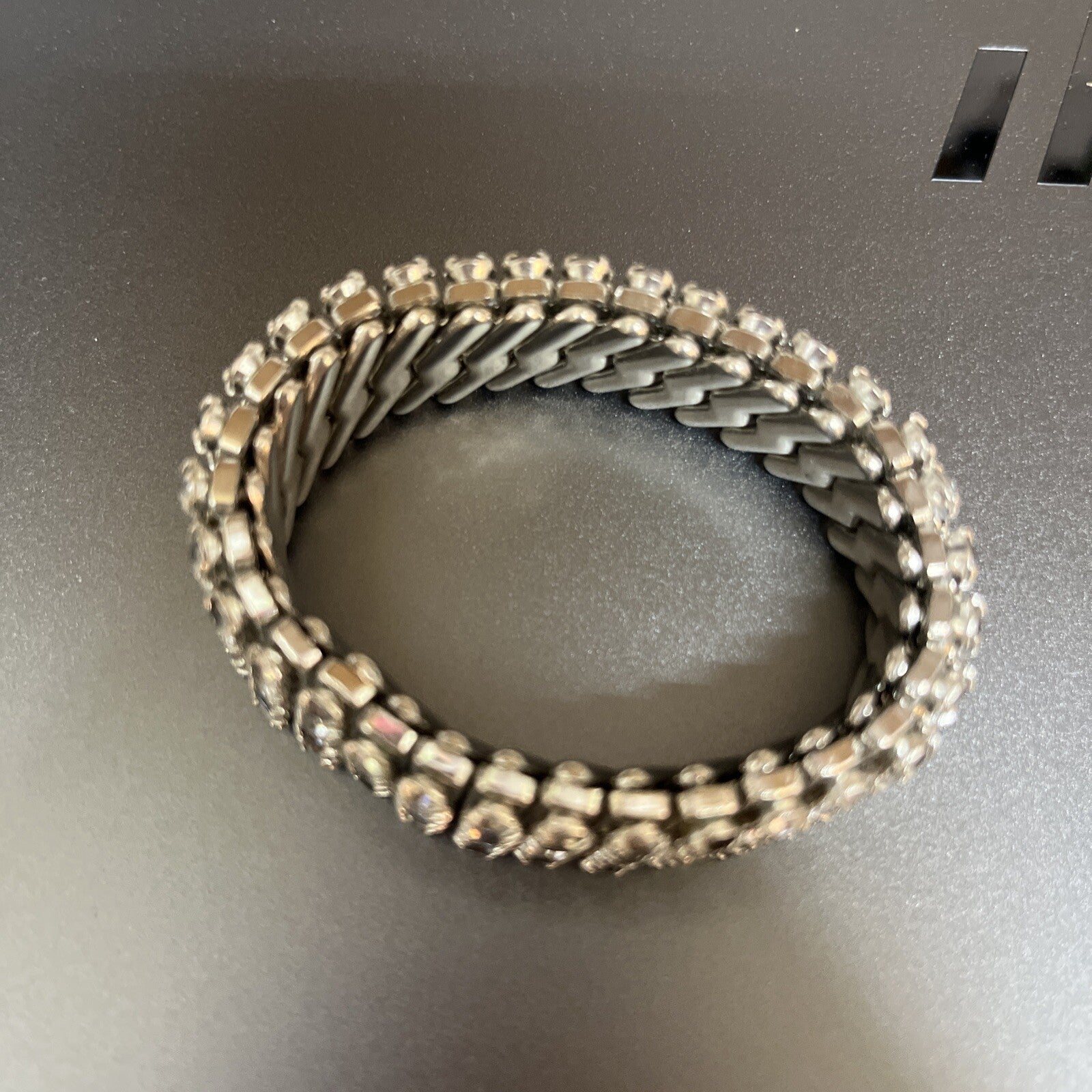 Vintage 1950’s New York Expandable Rhinestone Bracelet Made in British Hong Kong