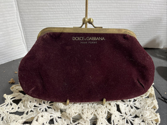 DOLCE & GABBANA Pour Femme Burgundy/Red Wine small Kiss lock Clutch PURSE