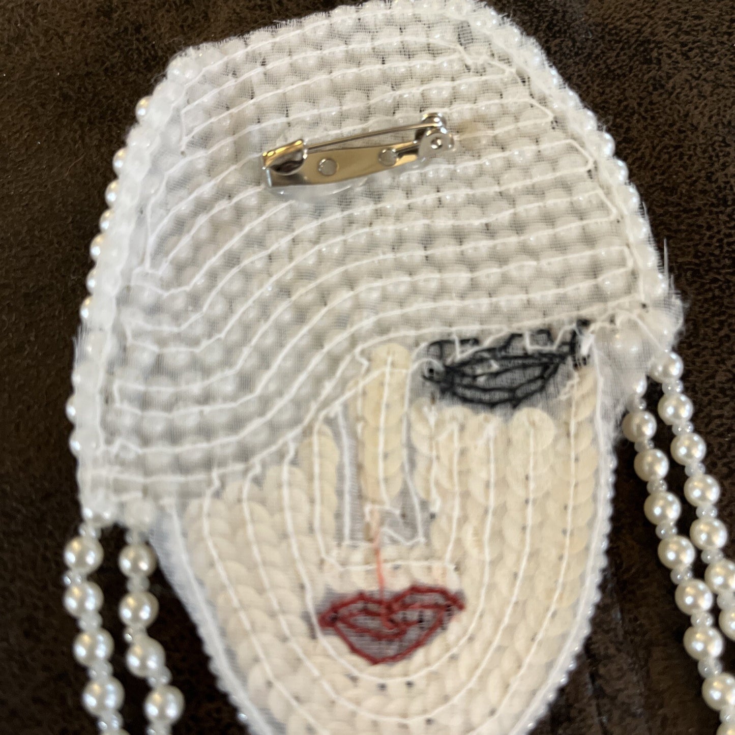 vintage handmade beaded brooch Pin Jewelry