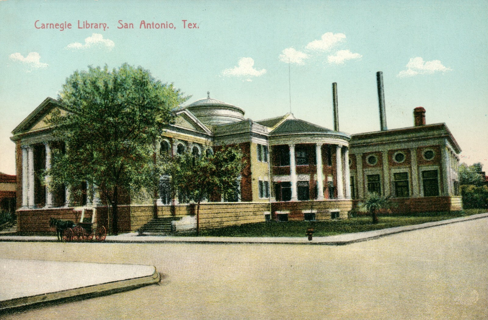 Carnegie Library San Antonio  Tex Texas TX Postcard  