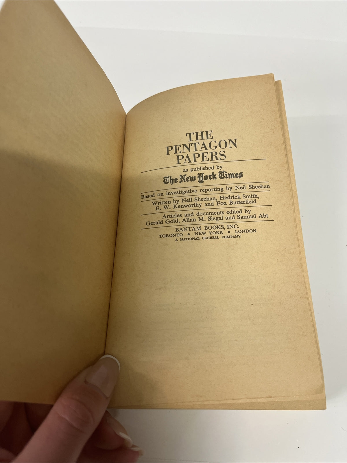 The Pentagon Papers Published by The New York Times 