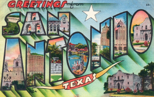 Large Letter Greetings From San Antonio Texas TX Postcard
