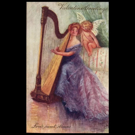 1910 Cupids Frolics Series artist Signed Mark Monsfall Valentine Postcard