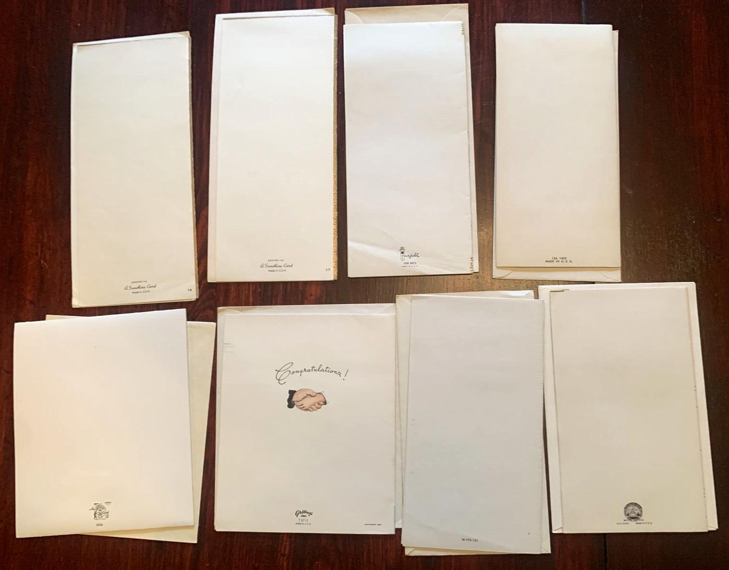 Lot of 8 Vintage Wedding Greeting Cards