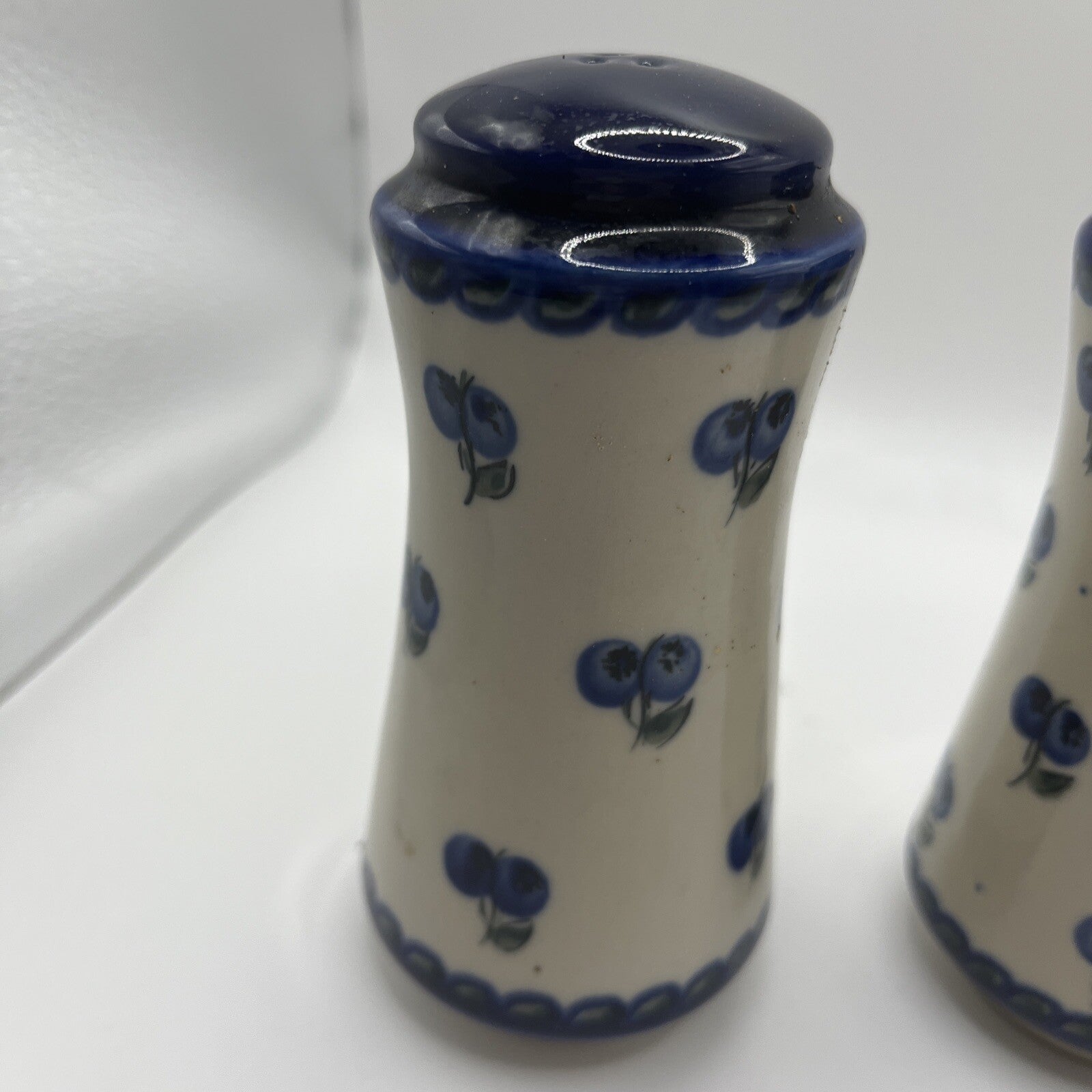 Sweet Figural Boleslawiec Polish Pottery Hand Painted Salt & Pepper Shakers