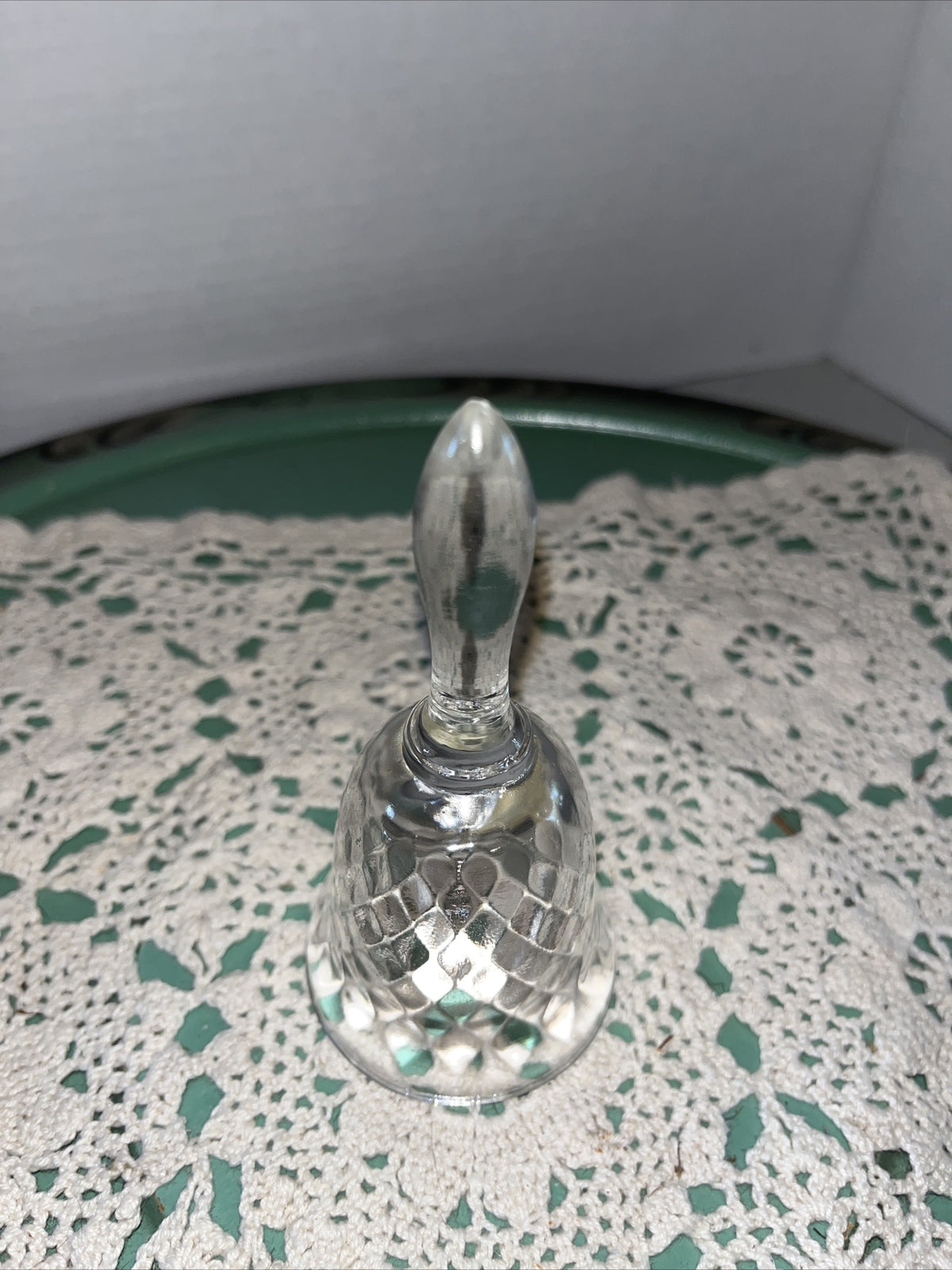 FENTON SMALL 4.5” Clear Diamond GLASS BELL