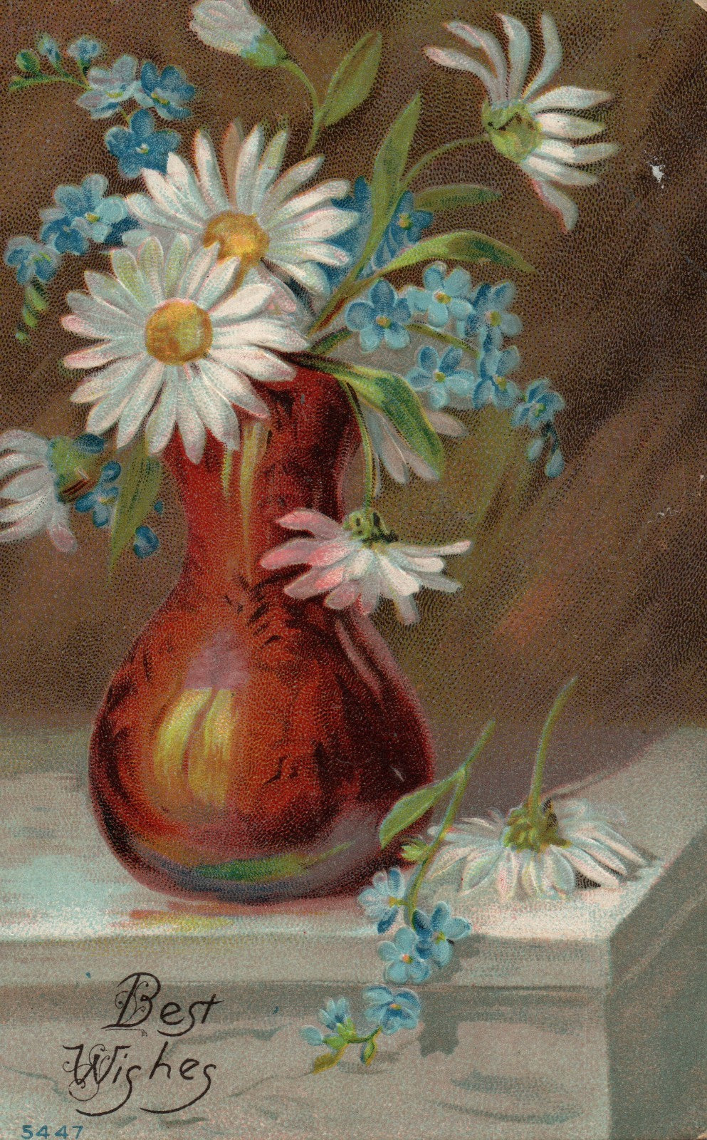  1911 Daisys Forget Me Nots Floral Flowers  Postcard #5447
