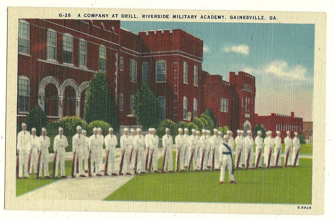 Drill Riverside Military Academy Gainesville Georgia GA Military G-26 Postcard