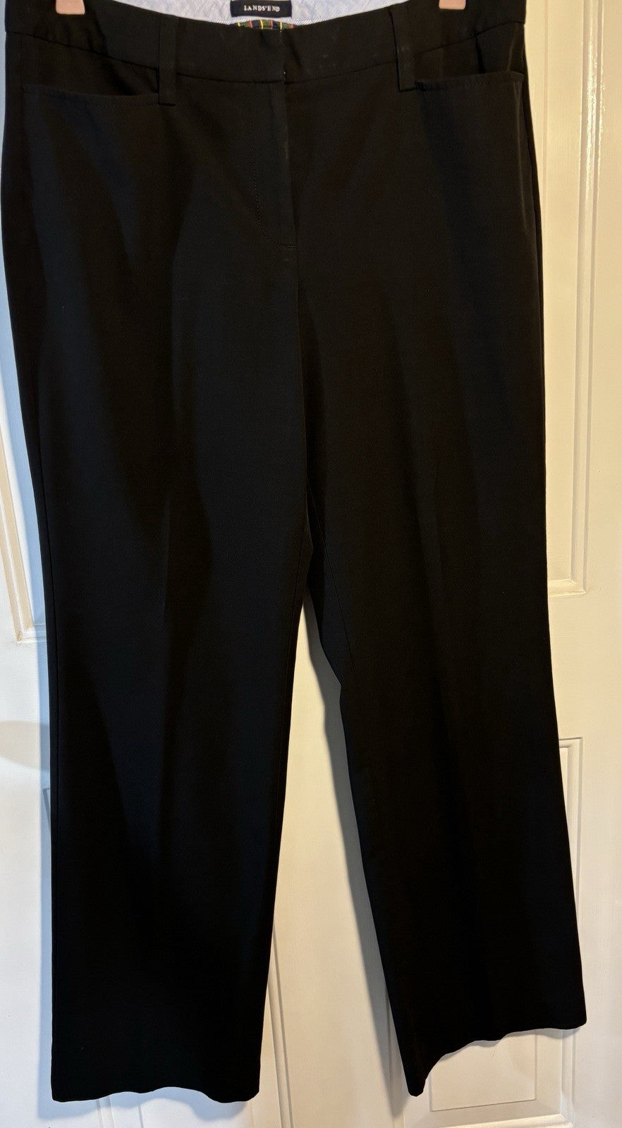 GSK Lands End Trouser Pants Womens Size 12 (32-1/2" L x 35" W) Black Zip
